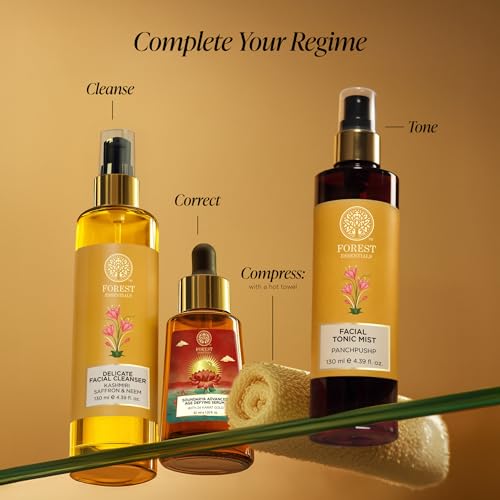 Image of Forest Essentials Soundarya Anti Ageing Serum with 24K Gold | Ayurvedic Face Serum for Clarity, Pigmentation, Firming & Toning the Skin | With Pure Gold & Herbal Extracts (Pack of 2)