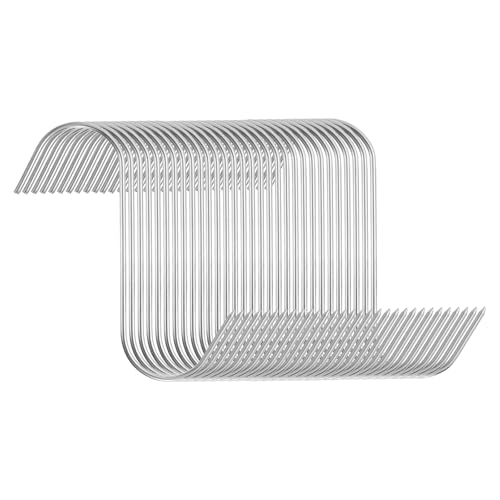 sourcing map 30 ganchos para carne de 5.1 pulgadas, 3 mm, de acero inoxidable, gancho para ahumar, para procesamiento de carne, ganchos para ahumar, asar, carne de res, costilla, barbacoa