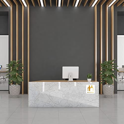 Image of CVANU 1pc Reception Acrylic Sign Board for Office /Business /Hospital Sign SelfAdhesive Board c29