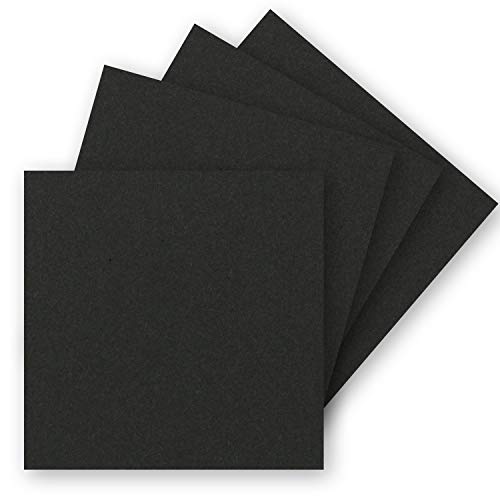 50 single cards square, 15 x 15 cm in black (kraft paper), 240 g m², blank craft cards, postcards