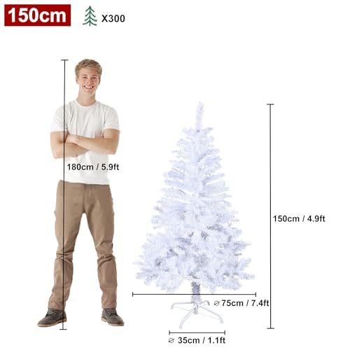 HENGMEI 150cm Albero di Natale Artificiale PVC