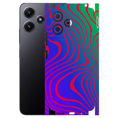 Image of AtOdds - REDMI 12 (5G) - Mobile Back Skin Sticker - Lamination - Rear Screen Guard Protector Film Wrap (Coverage - Back+Camera+Sides) (Design - Hydro Dip)