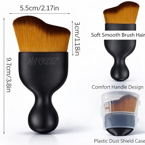 Image of Ultra Soft Detailing Brush Set (1 PCS) - Scratch-Free Cleaning Brush with Dust Shield Cover, Ergonomic Handle for Car Interior, Dashboard, AC Vents, Keyboard & Home Cleaning (Black & Brown)