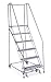 Rolling Ladder, Assembled, Handrail, Platform 60 In H