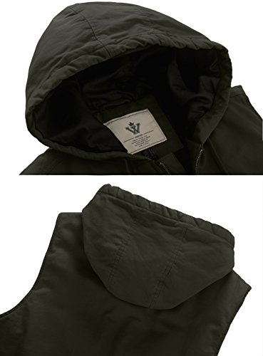 WenVen Men's Quilted Lined Multi Pockets Casual Vest with Hood4