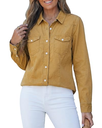 luvamia Long Sleeve Shirts for Women Womens Work Tops Western