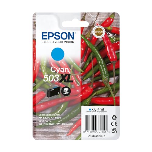 Epson 503XL Chillies, Genuine Cyan Ink Cartridge