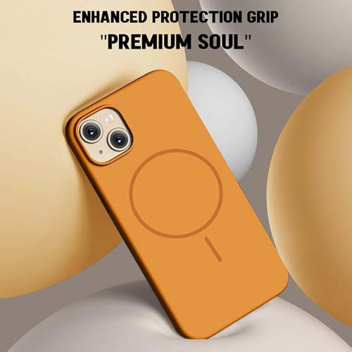 Image of Kratos Active Grip Silicone Case Cover Compatible with iPhone 14 Plus - Enhanced Protection, Wireless Magnetic Charging Case with Raised Edge Camera & Screen Protection, Shock-Resistant Design Orange