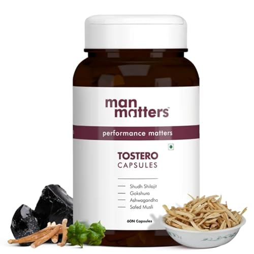 Man Matters Shilajit Ashwagandha, Gokshura, Safed Musli Capsules For Men | 60 Capsules | 20 Ayush-Approved Ayurvedic Herbs | Helps Maintain Overall Health Man Matters Shilajit Ashwagandha, Gokshura, Safed Musli Capsules For Men | 60 Capsules | 20 Ayush-Approved Ayurvedic Herbs | Helps Maintain Overall Health