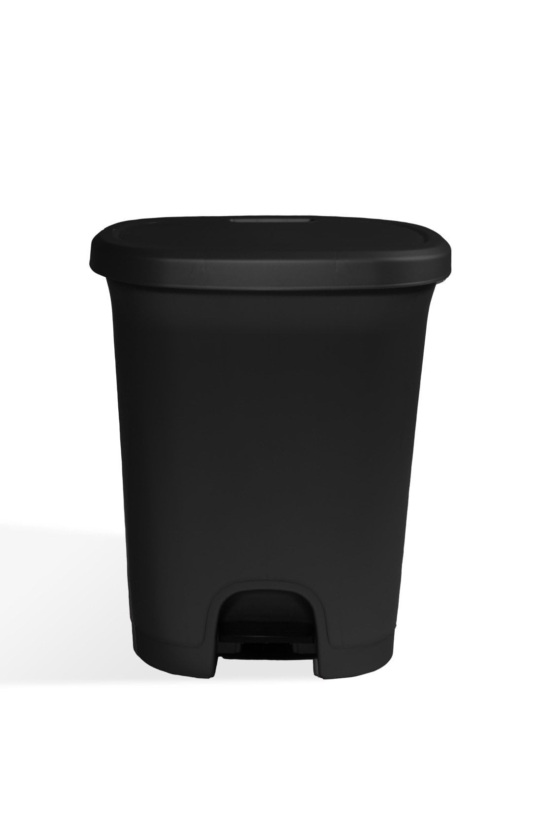 Jardin202 - Cubo basura plástico moderno | Apertura con pedal | Cubo reciclar | 50 litros (Negro - Negro)