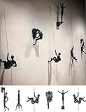Men Climbing Wall Sculpture - Modern Industrial Durable Polyresin Climbing Man Heavy Duty Art Wall...