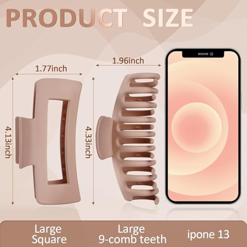 Image of ANNA CREATIONS 8 Pcs Korean Fashion Matte Hair Claw Clips Strong Hold Clutcher for Thick & Thin Hair Accessories Clutches for Women & Girls