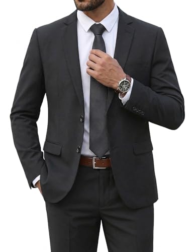 COOFANDY Men's 2 Piece Suits Classic Fit 2 Button Dress Suits Tuxedo Jacket Blazer for Wedding Business Dinner Prom