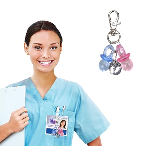 2 Pack L&D NICU Postpartum Badge Reel Charm NICU Charm RN Badge Buddy Cute Badge Charm for Labor and Delivery Nurse