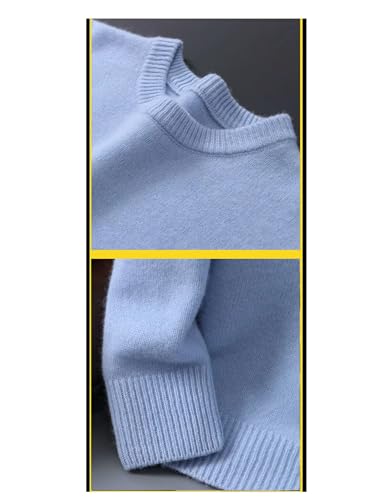 Pull en cachemire col rond pour homme coupe ample décontractée - 5