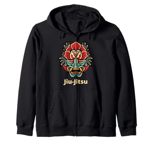 Máscara de demonio rosa japonesa Oni Mask jiu-jitsu Sudadera con Capucha