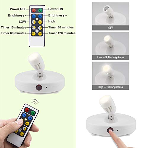 image for HONWELL Wireless LED Spotlights 2 Pack Accent Lights Puck Lights with 