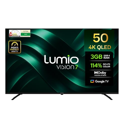Lumio Vision 7 127 cm (50 inches) 4K Ultra-HD Smart QLED Google T...