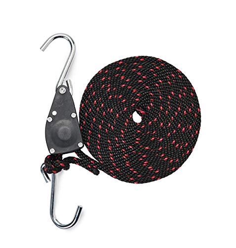 Hyindoor Seil Ratsche Rope Ratchet mit Haken für Pflanzenlampe(1/4-Zoll,1 Paar)