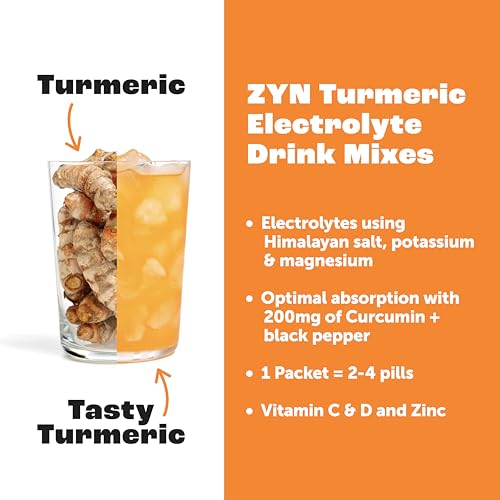 ZYN Electrolyte Drink Mix Hydration Packets, Passion Fruit Electrolytes Powder, Hydration Packets w/Turmeric Curcumin, Vitamin C & D, Zinc, Hydrate... - Image 4