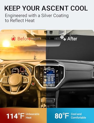 Image of Proadsy 2026 Upgrade Windshield Sunshade Custom for 2019-2025 2026 Subaru Ascent 4-Layer Front Window Shade Reflective Heat UV Protector Foldable Sun Shade Visor Car Accessories