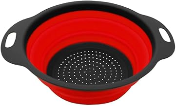 Escorredor Multiuso Silicone 24cm Redondo Dobrável Retrátil Para Macarrão Massas Legumes Moderno - E-ShopCenter