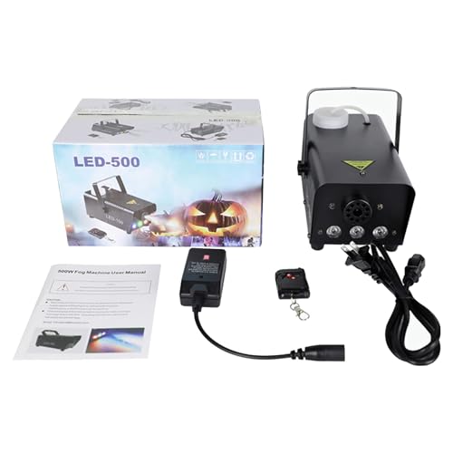 Haofy Máquina de Humo 500W con Luces LED Coloridas y Control Remoto Inalámbrico para Fiesta de Halloween Bar Club Casa (Negro) miniatura 1