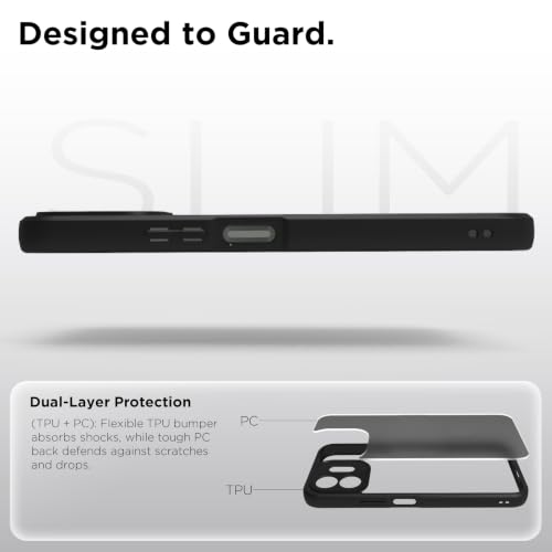 Image of RIGGEAR Shockproof Sleek Hybrid Armor Back Cover Case for OnePlus N6 5G (Smoke Black Matte PC + Black TPU Bumper)