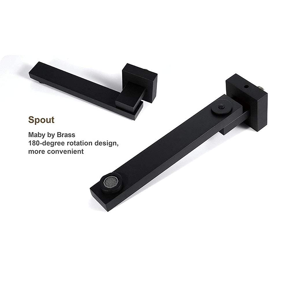 Grifos, Grifo en Espiral Grifo para Piscina con fregona de latón en la Pared G1 / 2, Grifo con Interruptor automático Giratorio de 4 Puntos, Negro (Negro)
