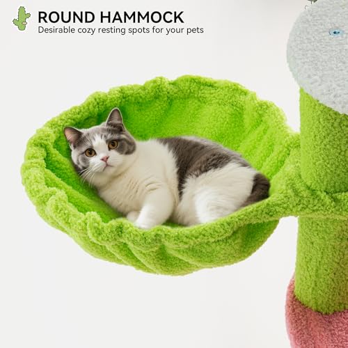 Árbol para gatos YITAHOME 36 in verde y rosa miniatura 4