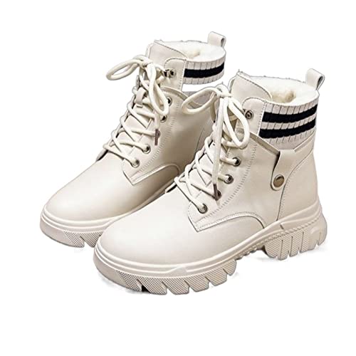 Bottes épaisses pour femmes chaussures en cuir chaudes de sport