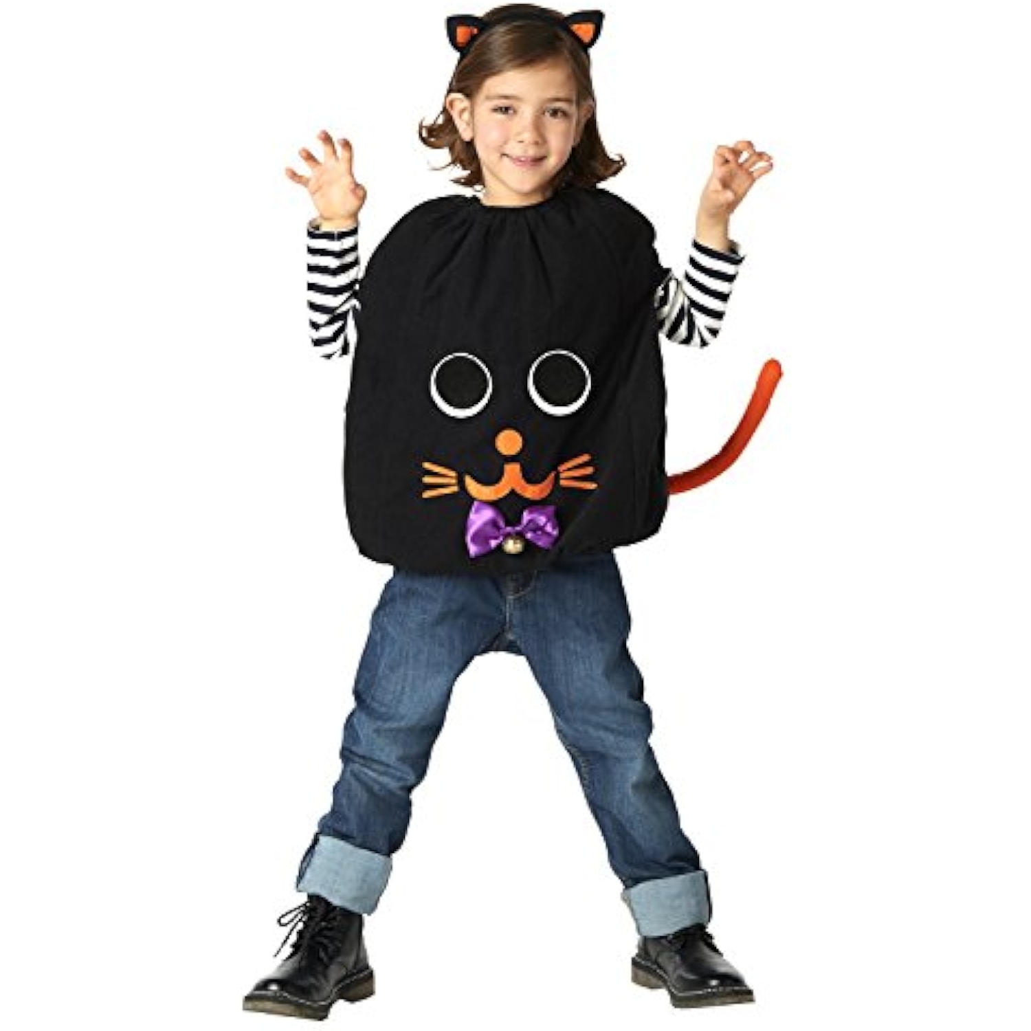 クリアストーン(Clearstone) コスプレ ハロウィン 着ぐるみ スマイルキャット キッズ 120cm ユニセックス ブラック 詳細画像5