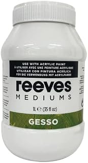 Reeves Acrylic Paint Additive - Acrylic Medium for Acrylic Paint - Gesso, 1L Pot