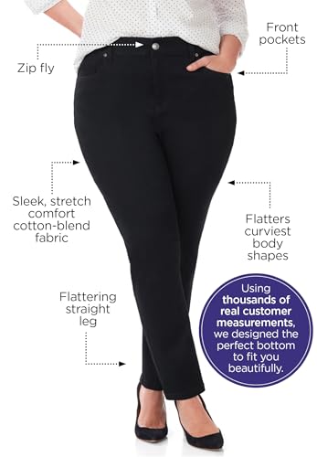 Catherines Women's Plus Size Petite Sateen Stretch Curvy Pant2