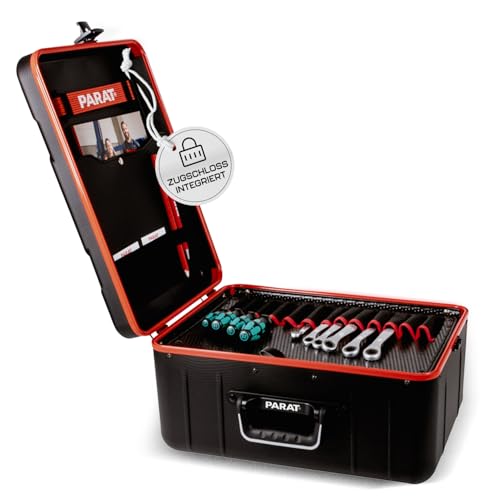 PARAT PARACTIVE 35 S Werkzeugkoffer leer 35 L | Design-Werkzeugkoffer mit Aluminiumrahmen & XL-Bodenschale | Hochwertiger Werkzeugkoffer mit Nylonfächern & Dokumentenfach | Robust & ergonomisch