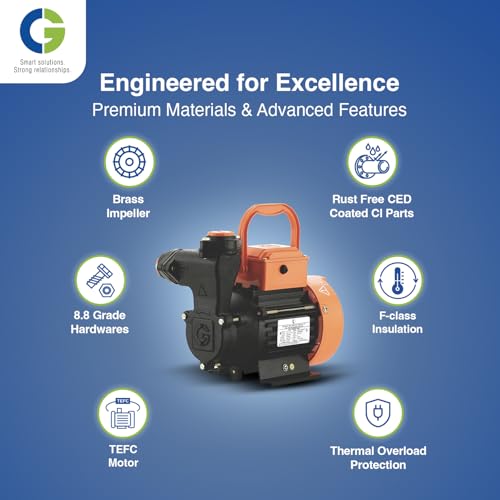 Image of CGDMM10SP | 0.75kW /1.0 HP | High Speed Regenerative Pump with max Head 34 Mtr | TEFC Motor | F-Class Insulation | CED Coated Components | Brass Impeller | Thermal Overload Protection