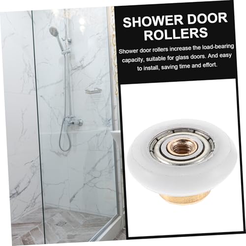 Ruedas para puertas de ducha con eje de cobre y poleas de nylon 4 piezas 7