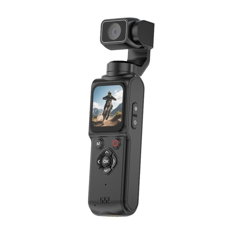 Image of AUSHA 4K Smart Vlog Camera with 330 AI Face Tracking, Handheld Gimbal Stabilizer, WiFi Connectivity, 1.72 inch Touchscreen, 2400mAh Battery, Portable Mini Camera for YouTube, Reels & Live Streaming