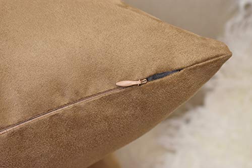 Moonrest THROW PILLOW COVERS KHAKI 18 Pack Of 2- Suede Square Decorative Throw Pillow Covers Sofa Sham Solid Colors Couch Cushion Pillowcases thumb #4