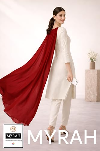 Image of MYRAH Chiffon Solid Casual Daily Use Dupatta For Women's & Girls Length - 2.50 Meter