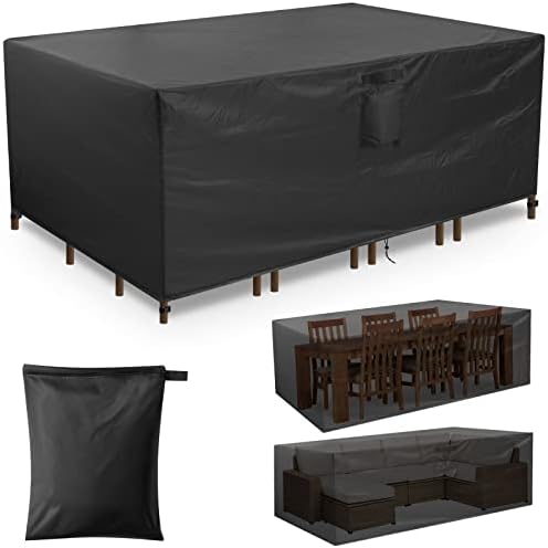 ACIMU Patio Furniture Covers Waterproof, Heavy Duty Outdoor Table and Chair Cover, Outdoor Furniture UV and Windproof Patio Cover 74L x 47W x 27.8H