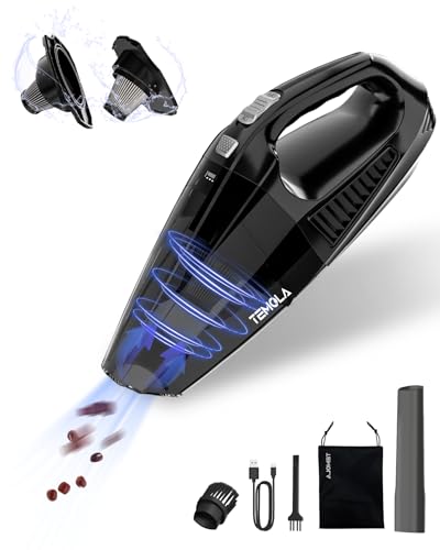 TEMOLA Handheld Vacuum Cleaner Cordless, with Brushless Motor 12000Pa, Car Vacuum Cleaner with Stainless HEPA Filter, with Stainless Steel Filter, for Car Pet Hair Home Kitchen