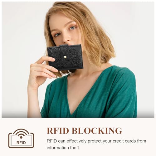 Image of SENDEFN Wallets for Women Trifold Ladies Wallet Credit Card Holder Coin Pocket with ID Window