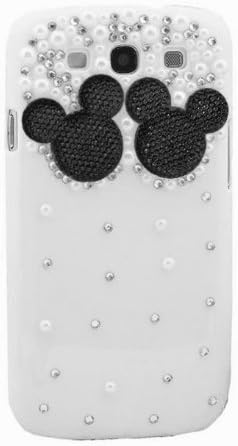 MoMo Store Luxury 3D pearl and Rhinestone Crystal Mickey mouse /Minnie Mouse protective hard case cover for Samsung Galaxy S3 SIII i9300 Black (US seller)