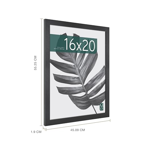 MCS Studio Gallery 16x20 Poster Frame Black Woodgrain, Vertical & Horizontal Wall Hanging Large Picture Frame for Photos, Posters & Art Prints (1-Pack)