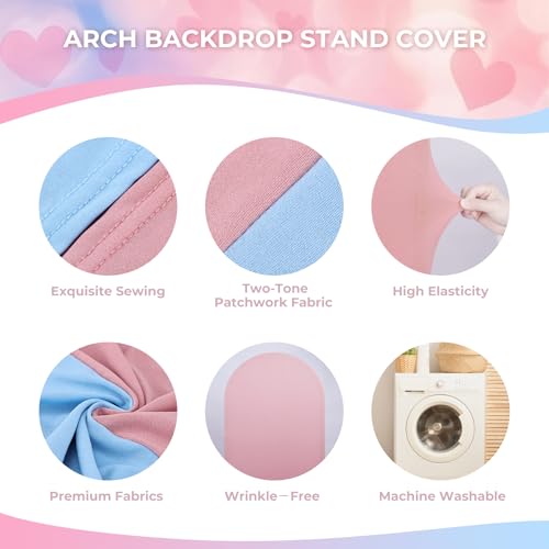 Babenest funda de fondo para arco 6.6 pies doble color rosa y azul miniatura 7