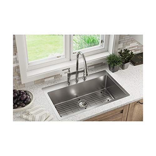 Elkay ECTSRS33229TBG3 Crosstown Single Bowl Dual Mount Stainless Steel Sink Kit