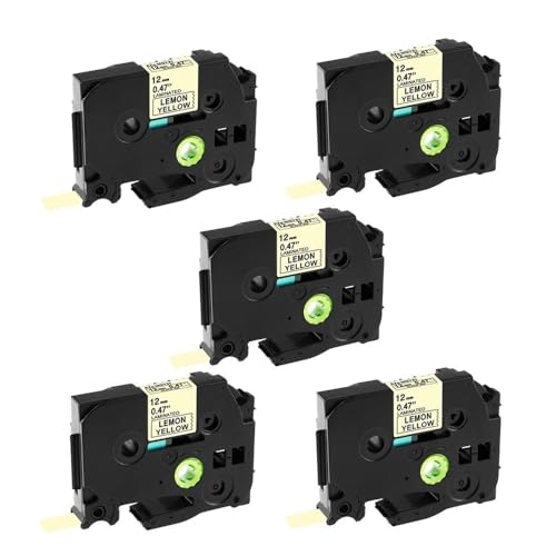 P Touch ���x���e�[�v 5 �p�b�N �p�[�v�� �u���[ �s���N �C�G���[�A�u���U�[Tze231 TZe 231 MQF31 MQ531 MQE31 ���~�l�[�g�J�Z�b�g�ɑΉ�(5PKLemon Yellow)