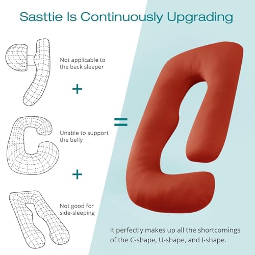 Image of Cooling Pregnancy Pillows for Sleeping, 57'' Full Body Pillow, Orange