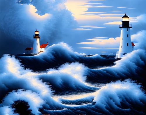 Affiche sur toile phare 58x90cm SERENDIPITP art mural sans cadre nature